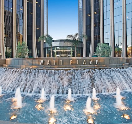 Water fountain outside of Watt Plaza
